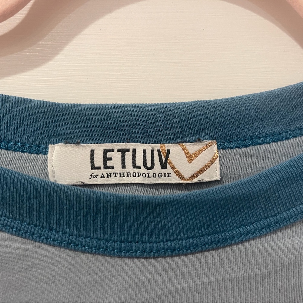 Letluv Women's Blue Heart Short Sleeve Tee - Picture 2 of 2